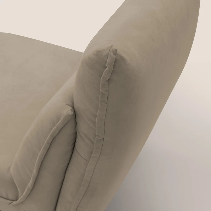 Tessa Fauteuil au design moderne en microfibre détachable T11 Taupe tortora