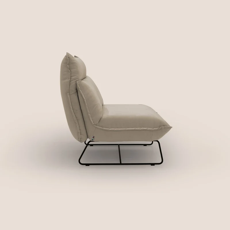 Tessa Fauteuil au design moderne en microfibre détachable T11 Taupe tortora