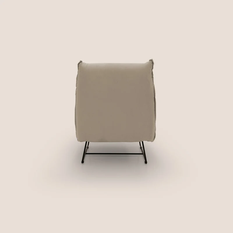 Tessa Fauteuil au design moderne en microfibre détachable T11 Taupe tortora