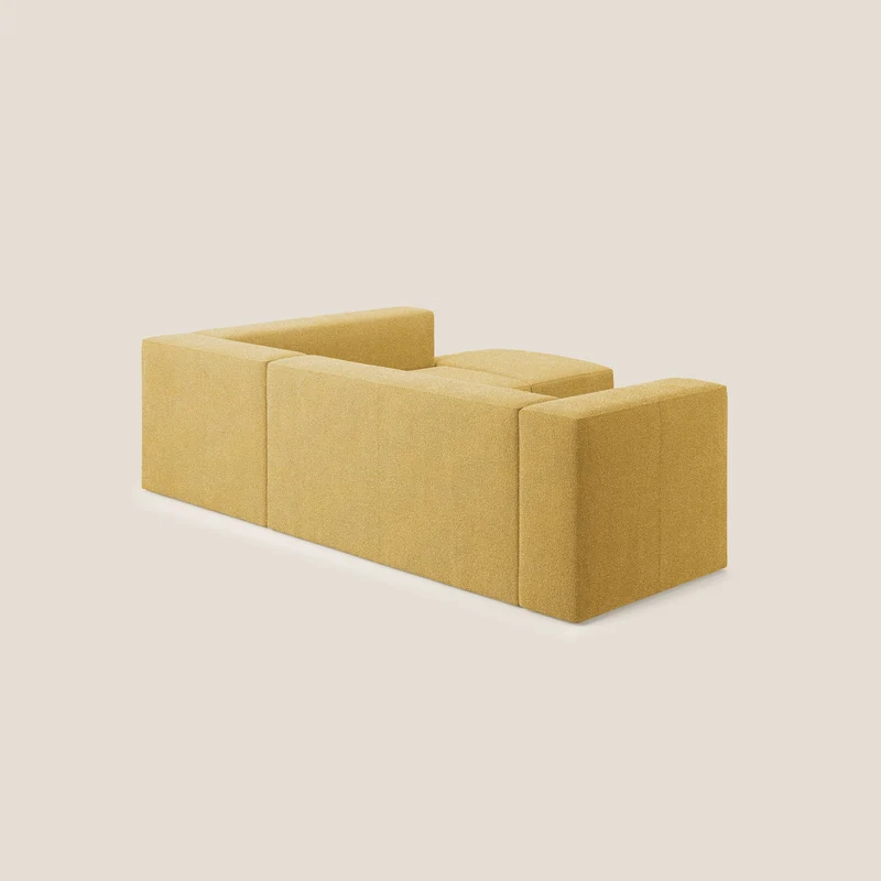 Nettuno canapé d'angle modulable en bouclette douce T07 jaune