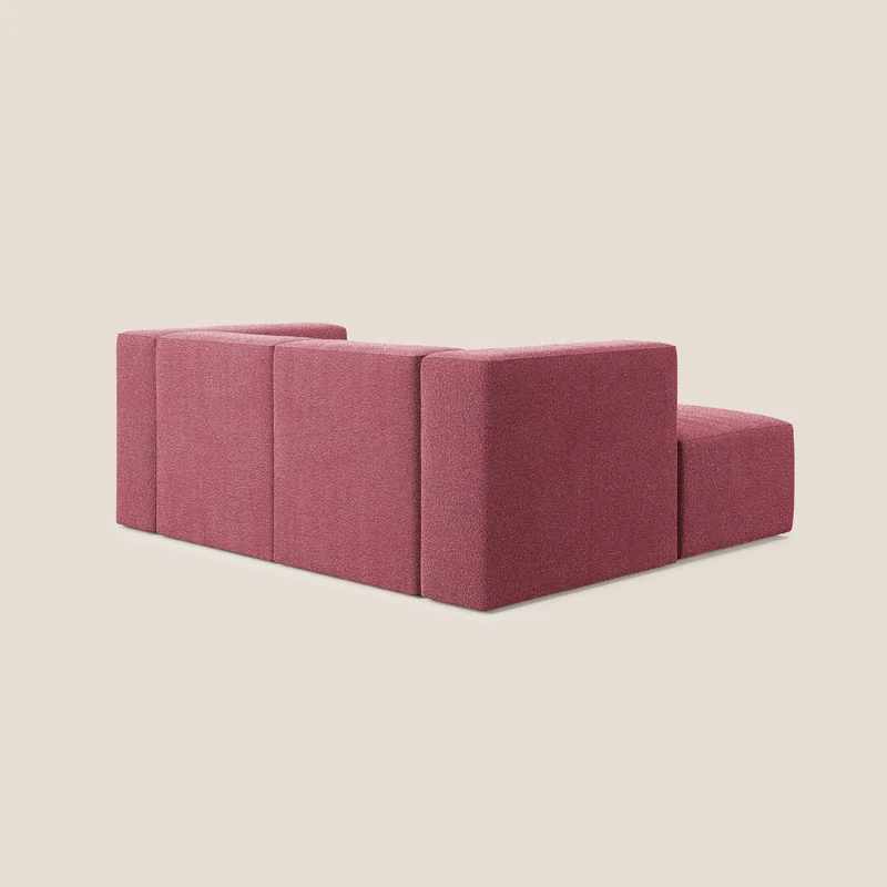 Nettuno canapé d'angle reversible modulable en bouclette douce T07 rouge