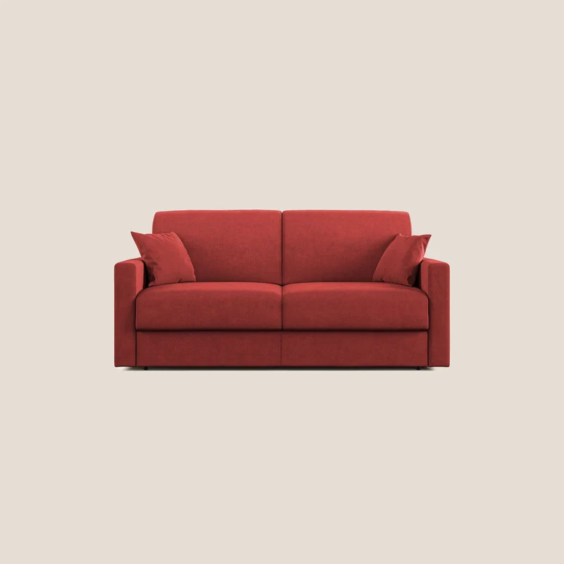Chris canapé convertible en microfibre détachable T11 rouge