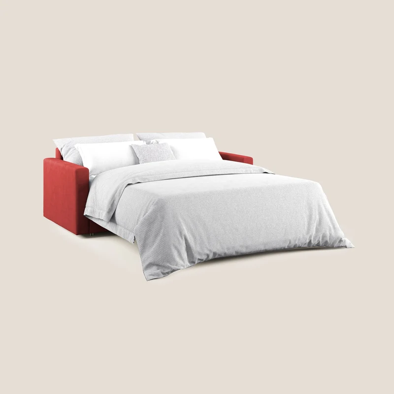 Chris canapé convertible en microfibre détachable T11 rouge
