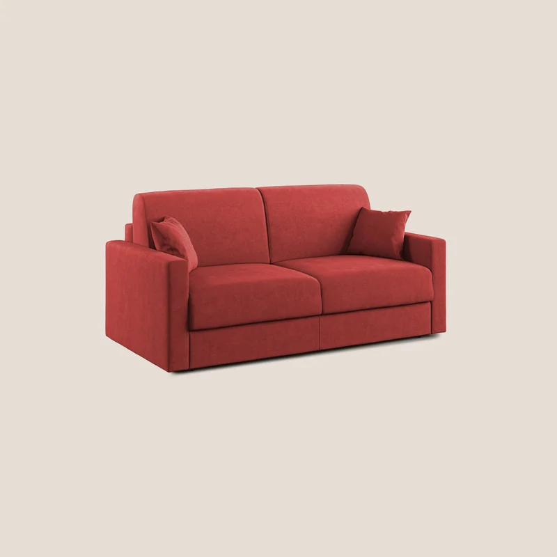 Chris canapé convertible en microfibre détachable T11 rouge