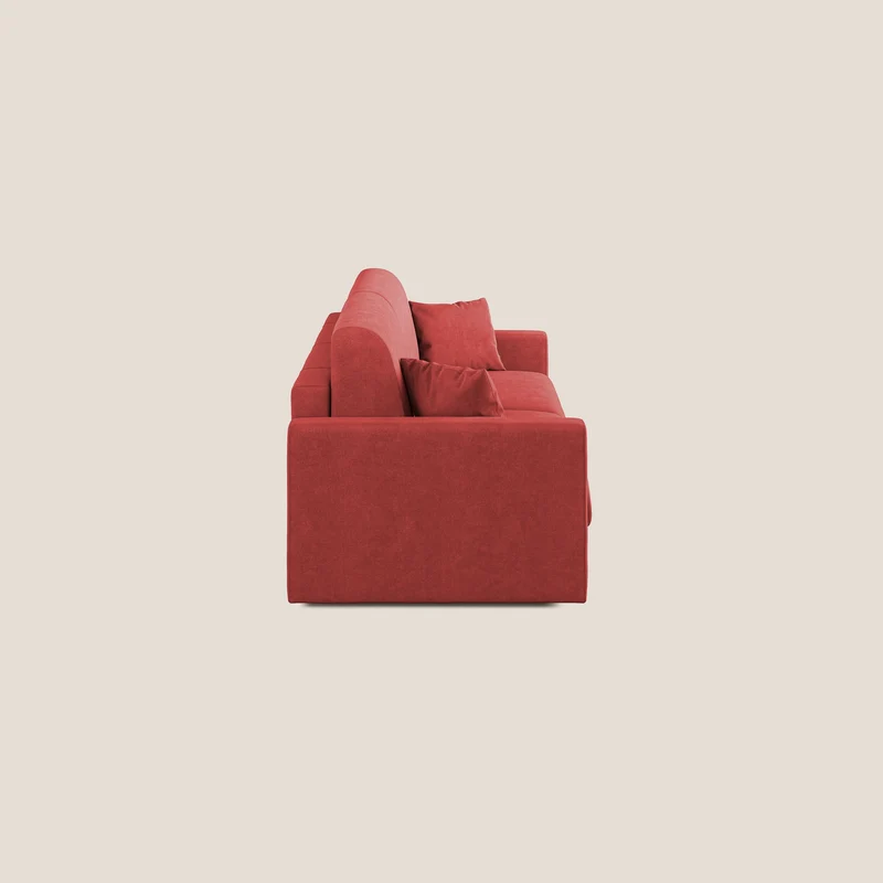Chris canapé convertible en microfibre détachable T11 rouge