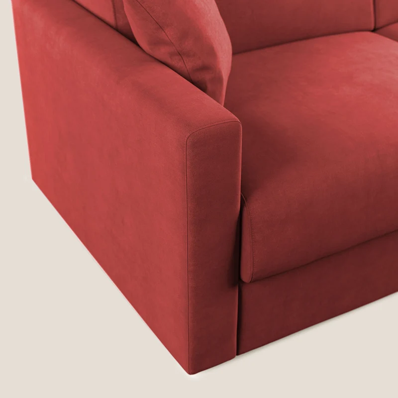 Chris canapé convertible en microfibre détachable T11 rouge