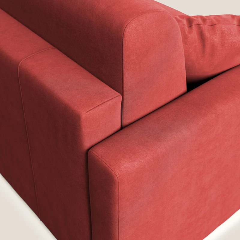 Chris canapé convertible en microfibre détachable T11 rouge