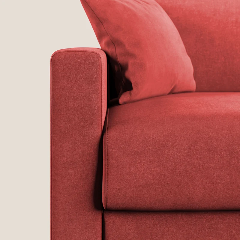 Chris canapé convertible en microfibre détachable T11 rouge