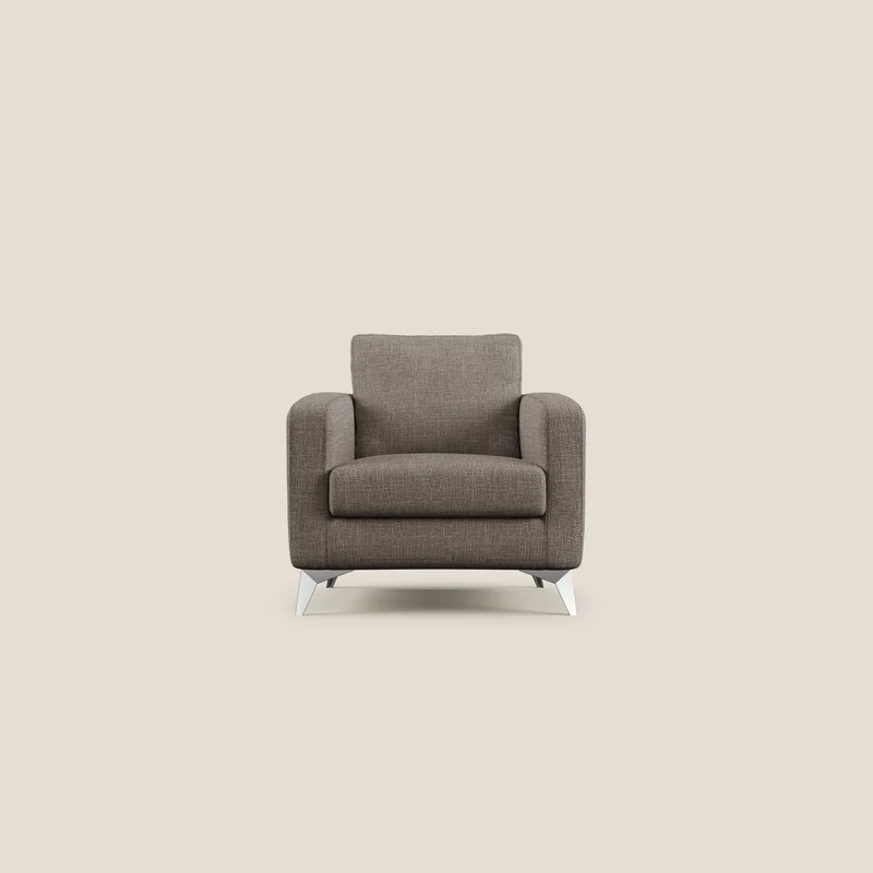 Orione fauteuil en tissu doux imperméable entrelacé T06 marron