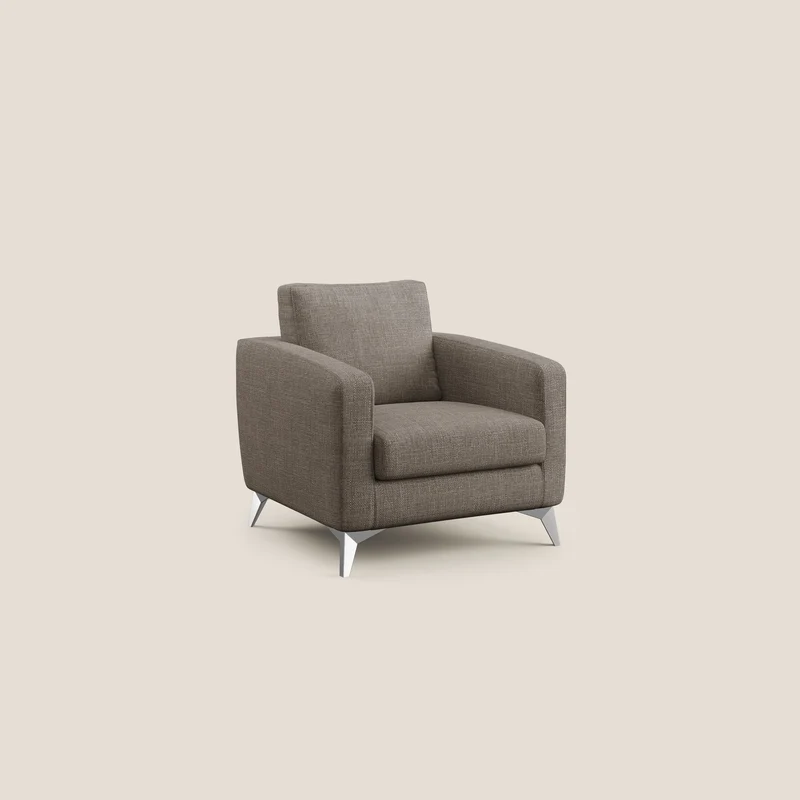 Orione fauteuil en tissu doux imperméable entrelacé T06 marron