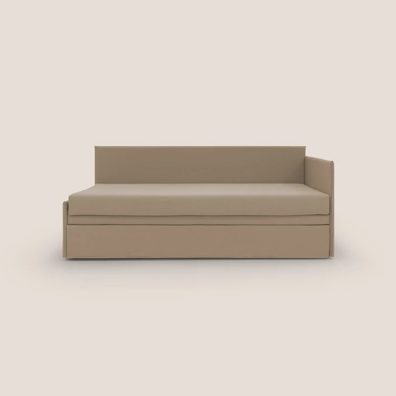 Durini Canapé duplex avec lits jumeaux et tissu effet coton imperméable T13 beige