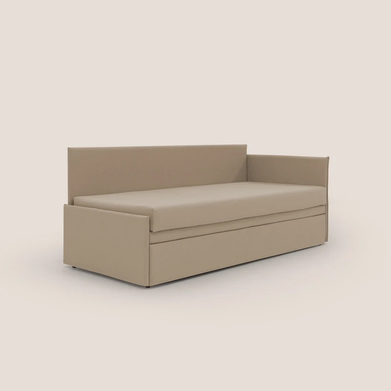 Durini Canapé duplex avec lits jumeaux et tissu effet coton imperméable T13 beige
