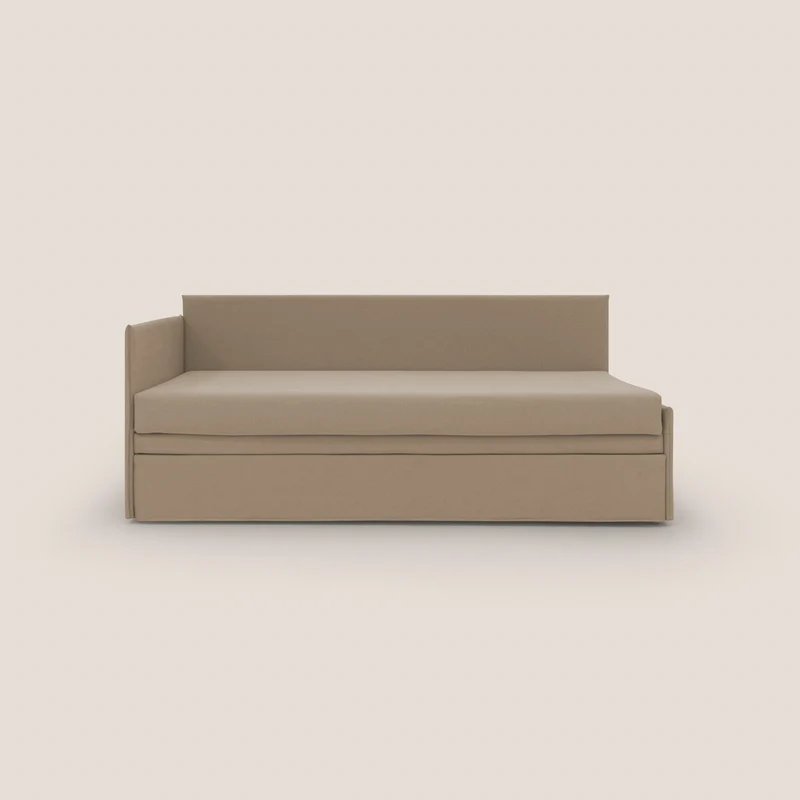 Durini Canapé duplex avec lits jumeaux et tissu effet coton imperméable T13 beige