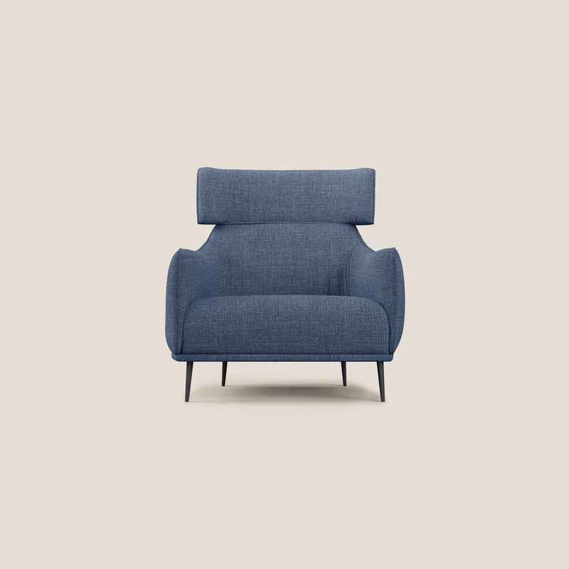 Zelda Fauteuil au design moderne en tissu doux et imperméable T06 bleu