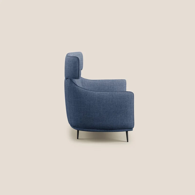 Zelda Fauteuil au design moderne en tissu doux et imperméable T06 bleu