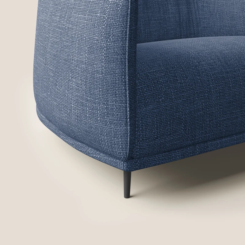 Zelda Fauteuil au design moderne en tissu doux et imperméable T06 bleu
