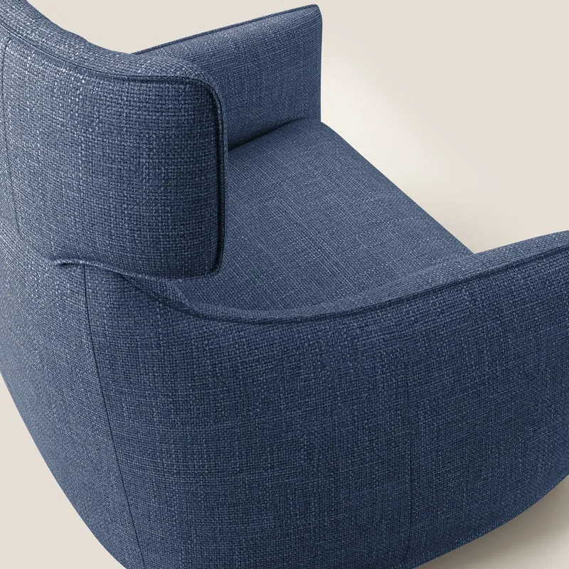 Zelda Fauteuil au design moderne en tissu doux et imperméable T06 bleu