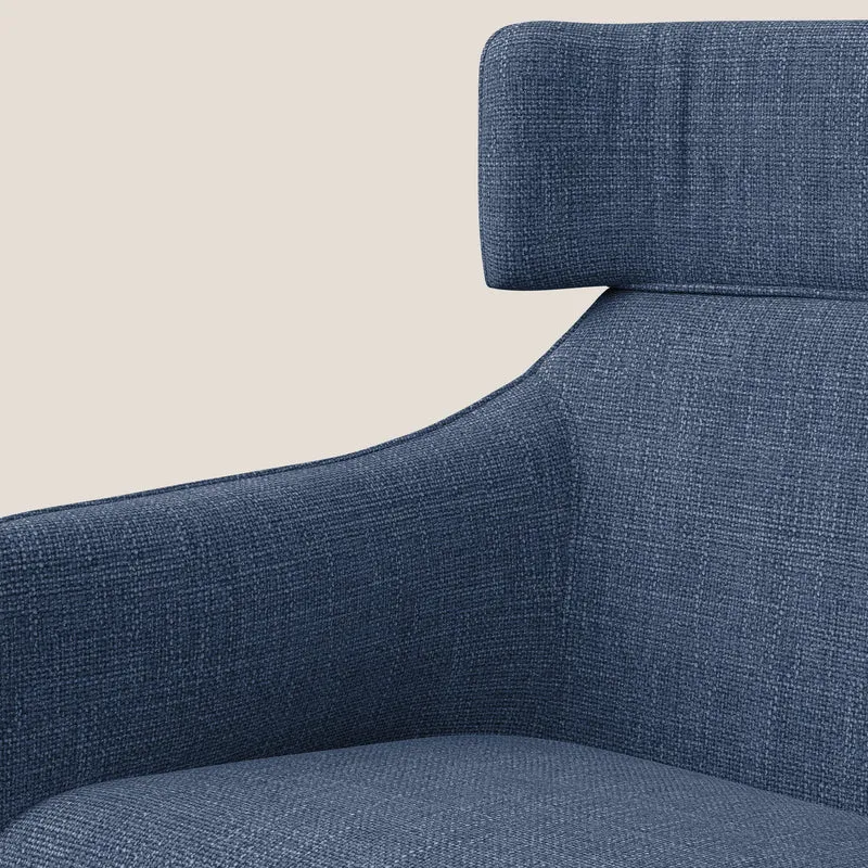 Zelda Fauteuil au design moderne en tissu doux et imperméable T06 bleu