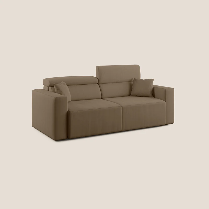 Orwell canapé avec assise extractible en microfibre détachable T11 marron