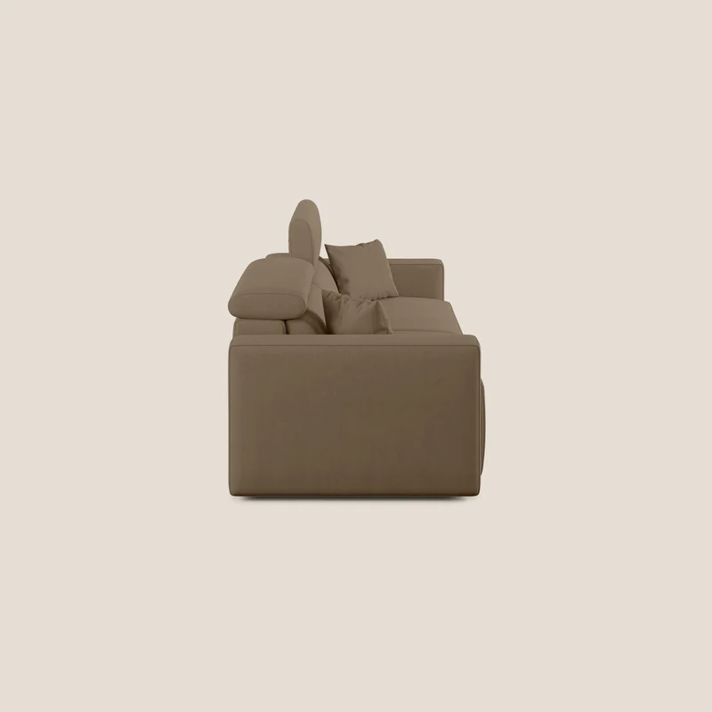 Orwell canapé avec assise extractible en microfibre détachable T11 marron