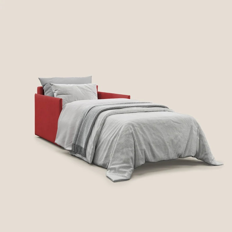 Evans fauteuil convertible en tissu imperméable T02 rouge