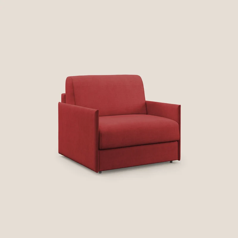 Evans fauteuil convertible en tissu imperméable T02 rouge