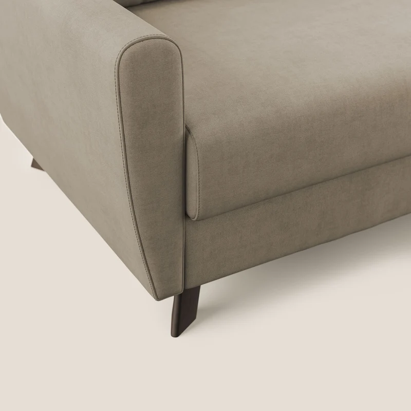 Callisto Canapé lit convertible en tissu doux imperméable T02 beige