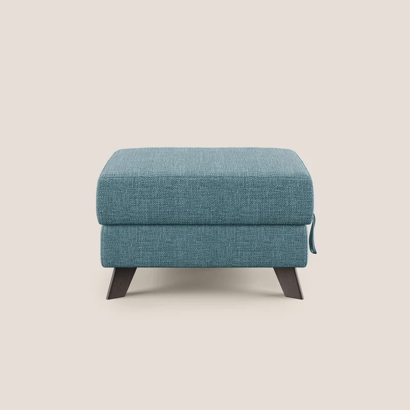 Moon Pouf coffre aux pieds hauts en tissu doux entrelacé soft-touch imperméable T06 bleu ciel
