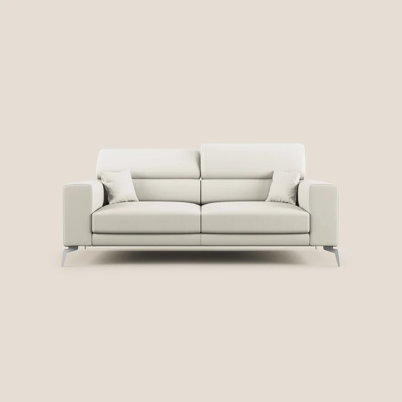 Blade Canapé moderne avec têtières inclinables en Similicuir T04 blanc