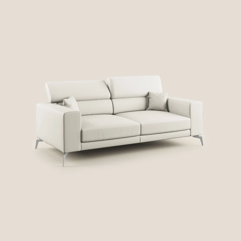 Blade Canapé moderne avec têtières inclinables en Similicuir T04 blanc