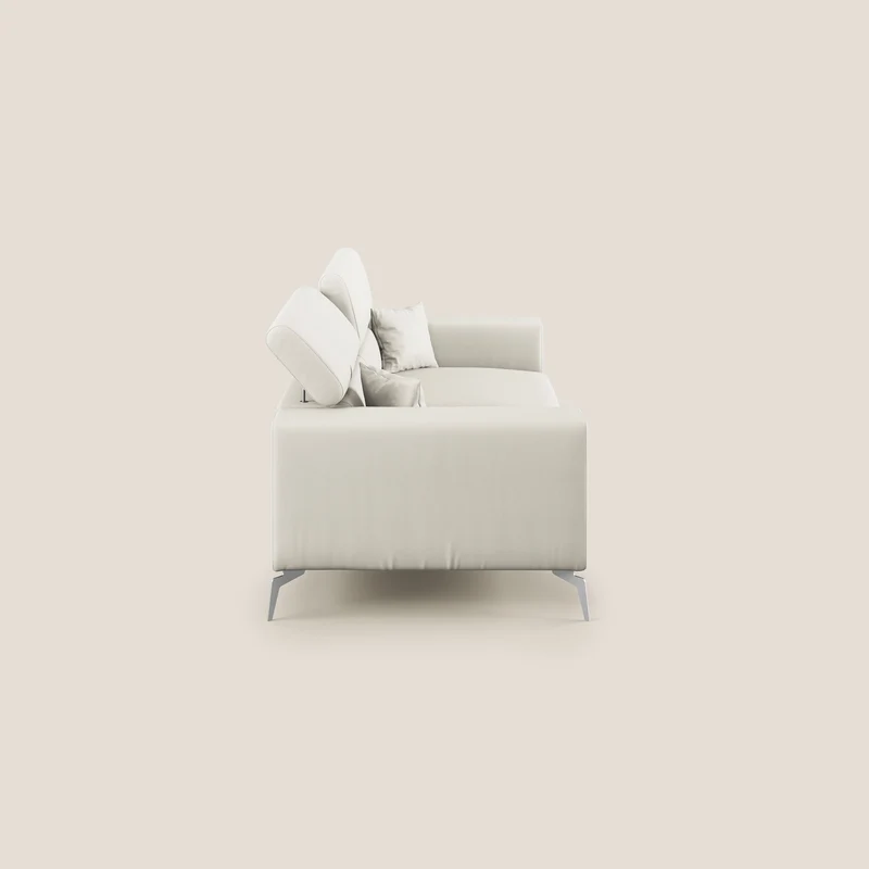 Blade Canapé moderne avec têtières inclinables en Similicuir T04 blanc