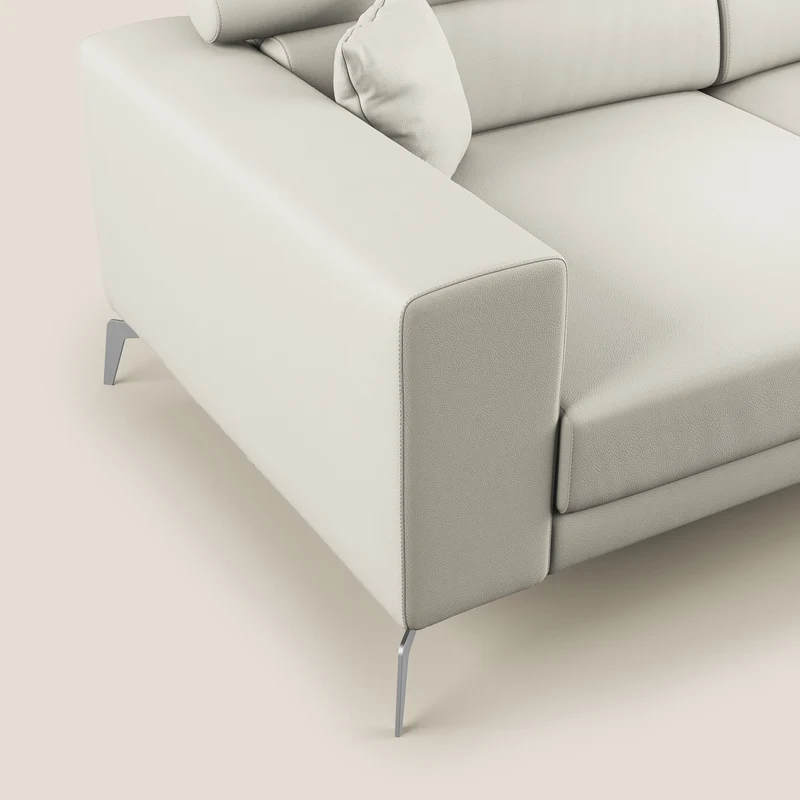 Blade Canapé moderne avec têtières inclinables en Similicuir T04 blanc