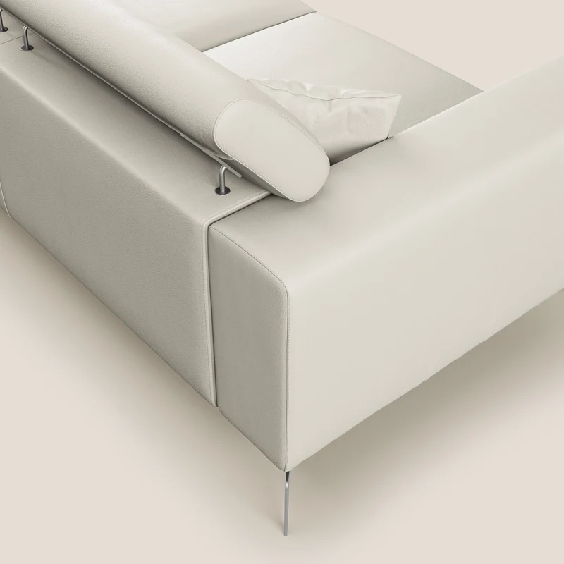 Blade Canapé moderne avec têtières inclinables en Similicuir T04 blanc