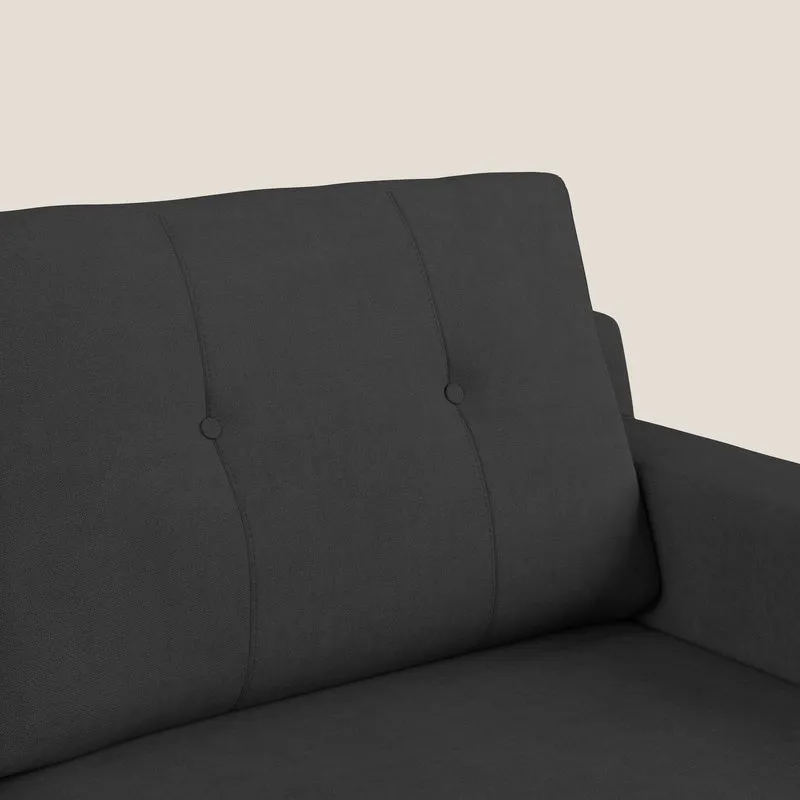 Danish canapé d'angle moderne reversible en tissu doux imperméable T02 noir