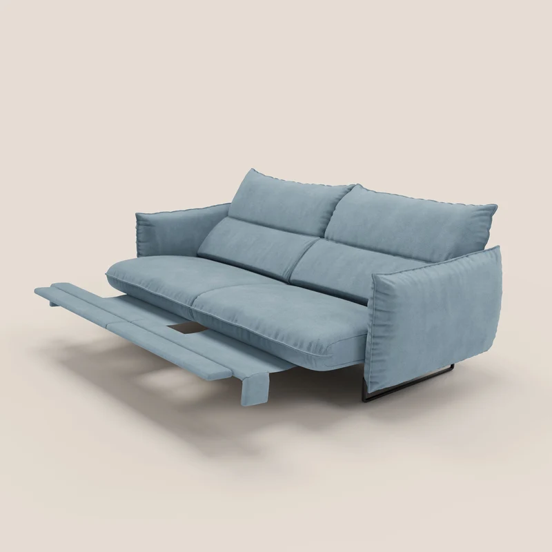 Monamour canapé au design moderne avec option relax électrique en microfibre détachable imperméable T11 sucre glace