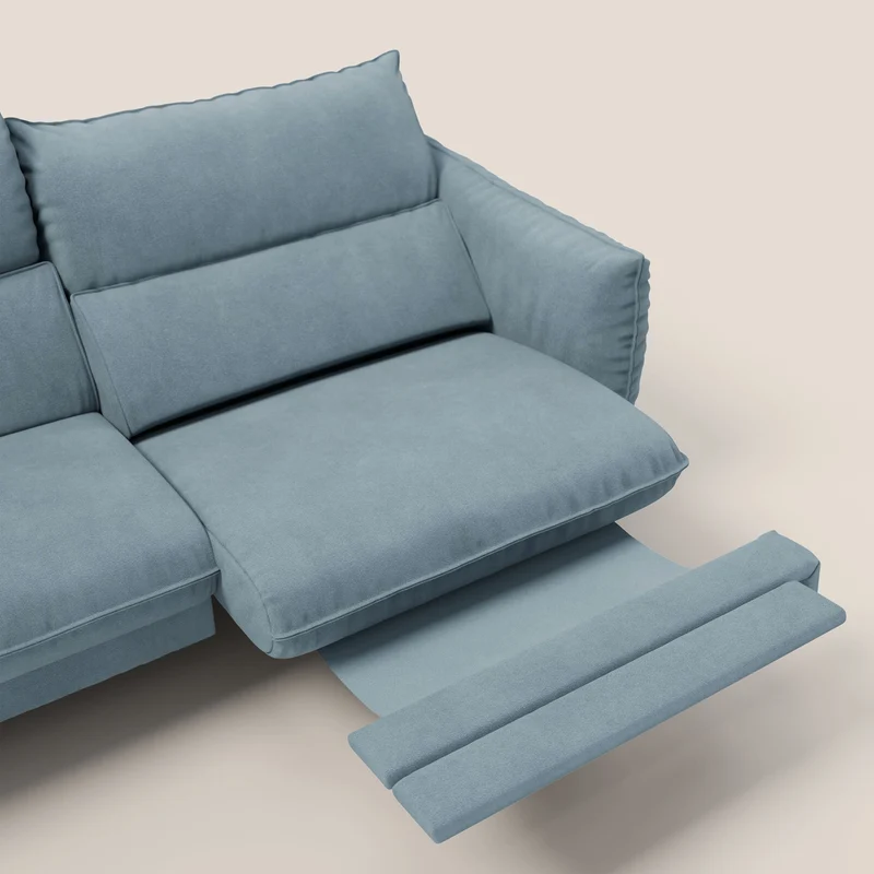 Monamour canapé au design moderne avec option relax électrique en microfibre détachable imperméable T11 sucre glace
