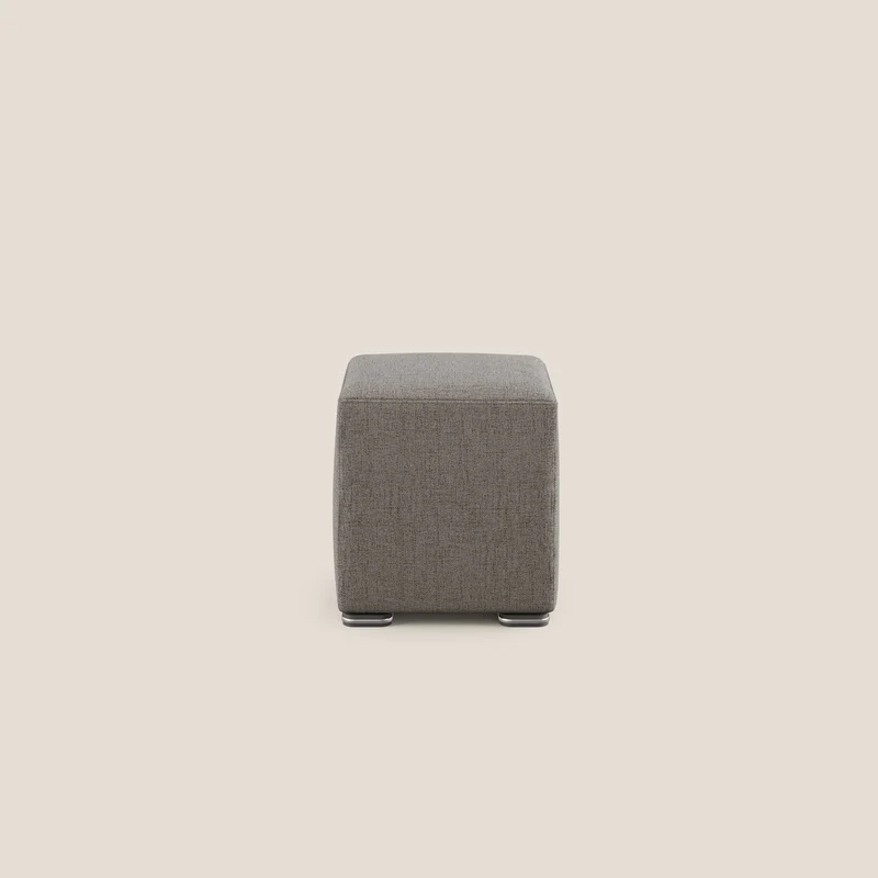 Cube pouf en tissu doux imperméable FELIS T03 taupe
