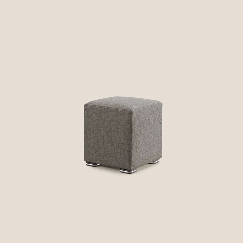 Cube pouf en tissu doux imperméable FELIS T03 taupe