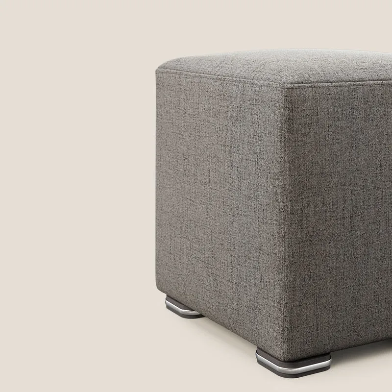 Cube pouf en tissu doux imperméable FELIS T03 taupe