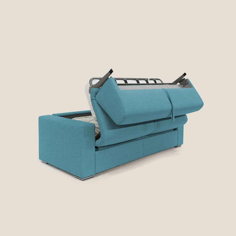 Nixon Canapé convertible avec matelas 20cm en tissu imperméable T03 bleu ciel