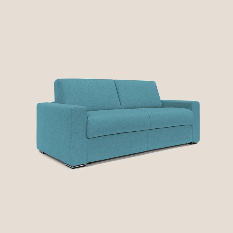 Nixon Canapé convertible avec matelas 20cm en tissu imperméable T03 bleu ciel