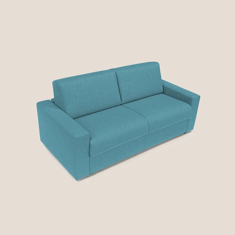 Nixon Canapé convertible avec matelas 20cm en tissu imperméable T03 bleu ciel