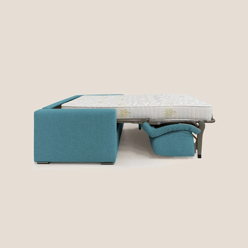 Nixon Canapé convertible avec matelas 20cm en tissu imperméable T03 bleu ciel