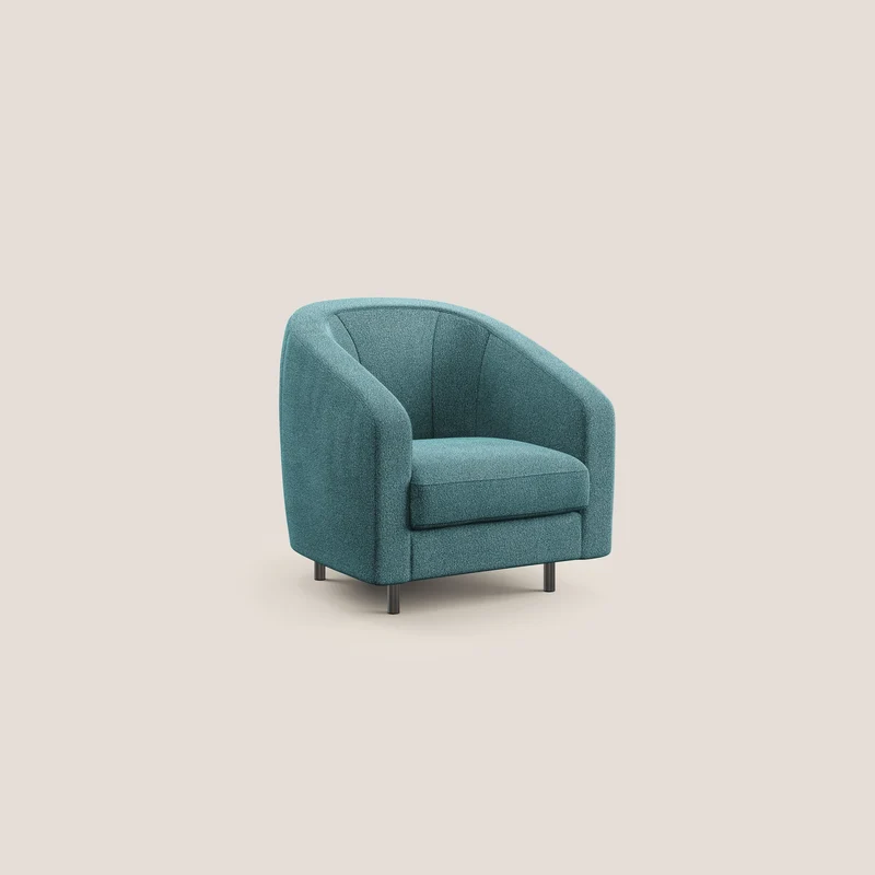 Pandora Fauteuil en tissu bouclé doux et imperméable T07 bleu ciel