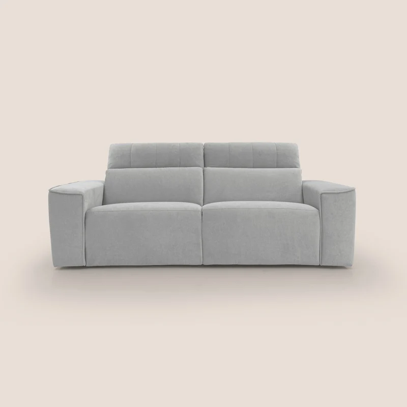 Clark Canapé modulable avec option relax électrique en tissu imperméable et détachable T17 gris