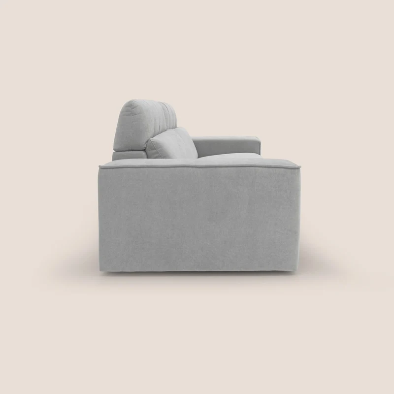 Clark Canapé modulable avec option relax électrique en tissu imperméable et détachable T17 gris