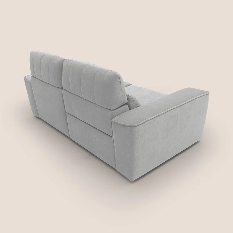 Clark Canapé modulable avec option relax électrique en tissu imperméable et détachable T17 gris