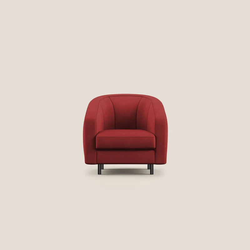 Pandora Fauteuil en tissu doux imperméable T02 rouge