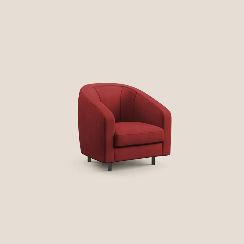 Pandora Fauteuil en tissu doux imperméable T02 rouge