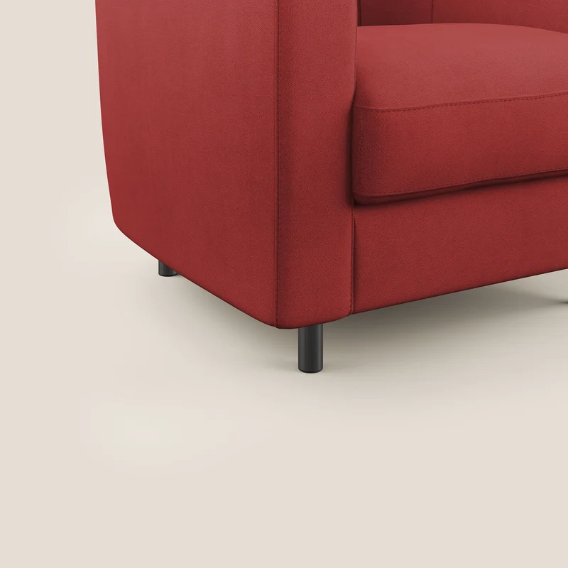 Pandora Fauteuil en tissu doux imperméable T02 rouge